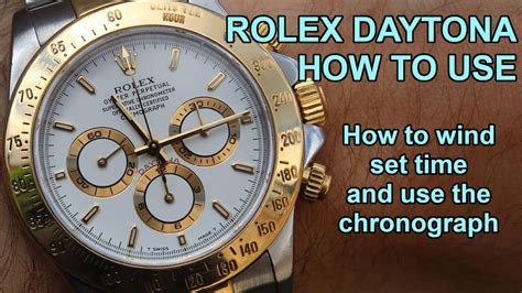 rolex manual wind watch daytona|Rolex watch setting instructions.